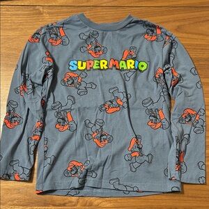 Nintendo Super Mario Kids Long Sleeve Shirt Size XS